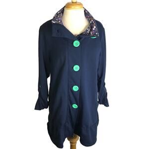 Matilda Jane A Million Little Things Navy Blue Jacket  Womens Large Cottagecore